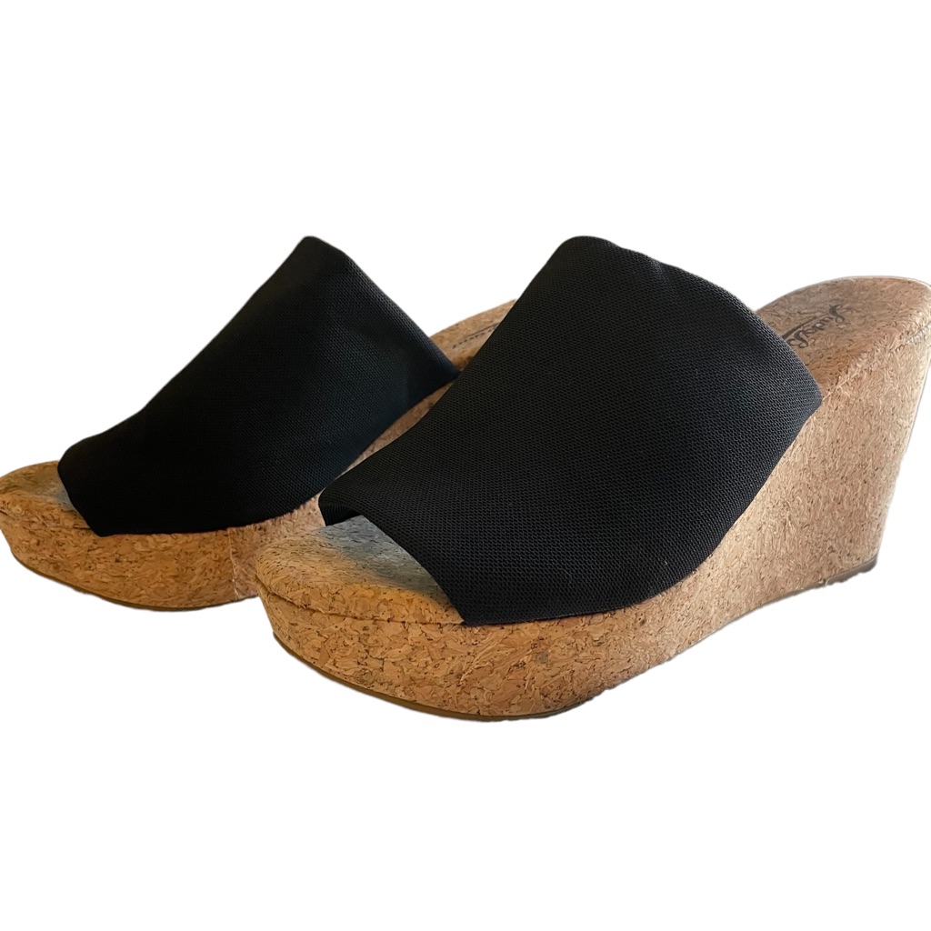 Lucky Brand Black Cork Wedges. Size 7.5